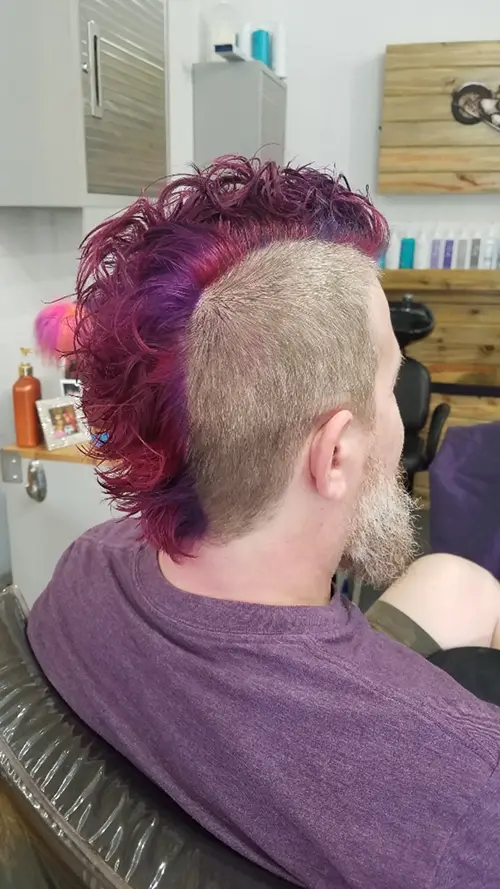 Hair Extensions photo, Denver Colorado. This dad came to meet with all over long hair and wanted to (..)