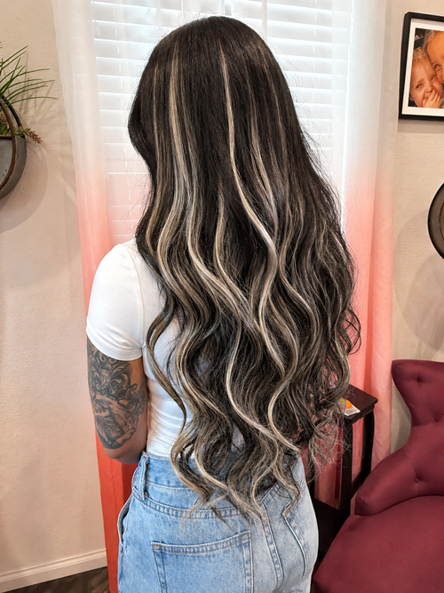 Denver Hair Extensions by Lioness Hair Designs Custom invisible tape-in hair, sew in weft, invisible(..)