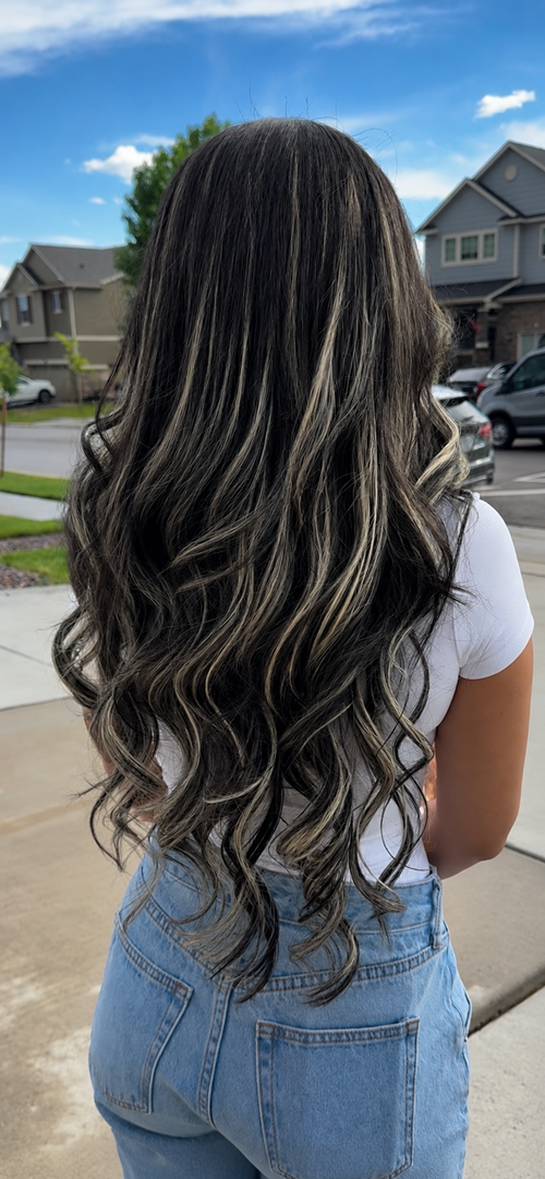 Denver Hair Extensions by Lioness Hair Designs in Commerce City, Colorado. Custom invisible tape-in (..)